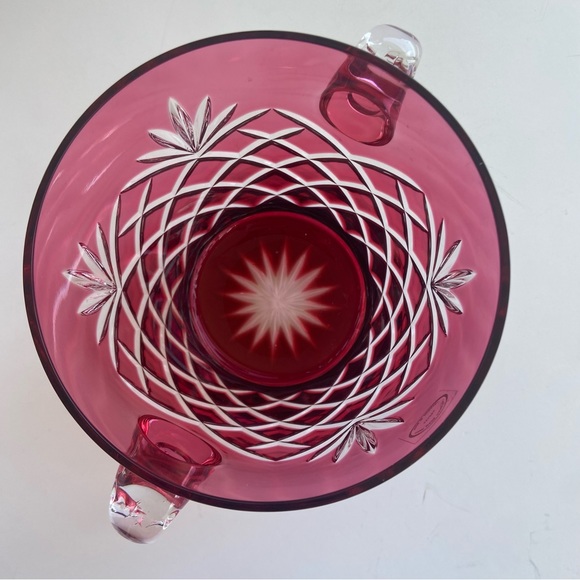 AJKA Ruby Red Crystal  Handled Ice Bucket - Picture 4 of 12